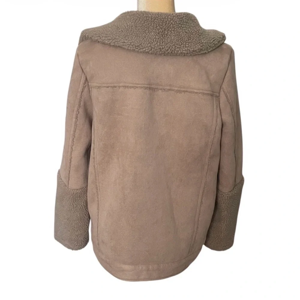 The Fifth Label Moto-Style Faux Suede Sherpa Jacket XS | Australian Brand
